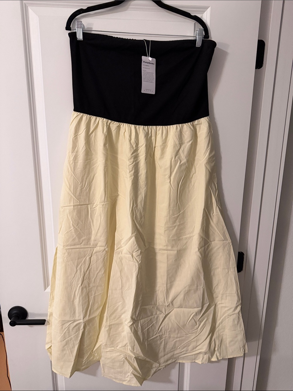 Women's Strapless Two-Tone Dress - Black & Cream